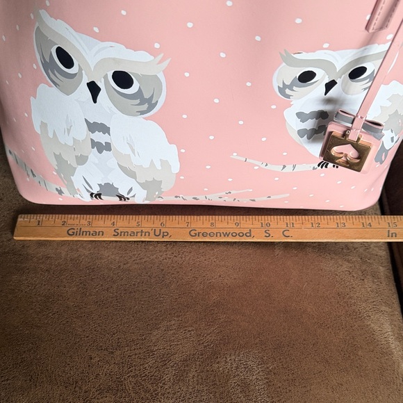 Kate Spade Pink Owl Graphic Tote with KS Dust bag - Picture 9 of 16